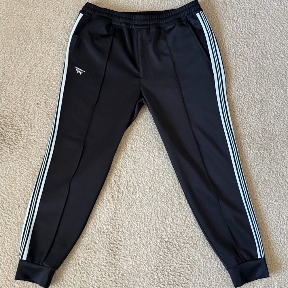 Paper Planes Luxury Athleisure Wear Pants, XL, Black with White Accent Stripes